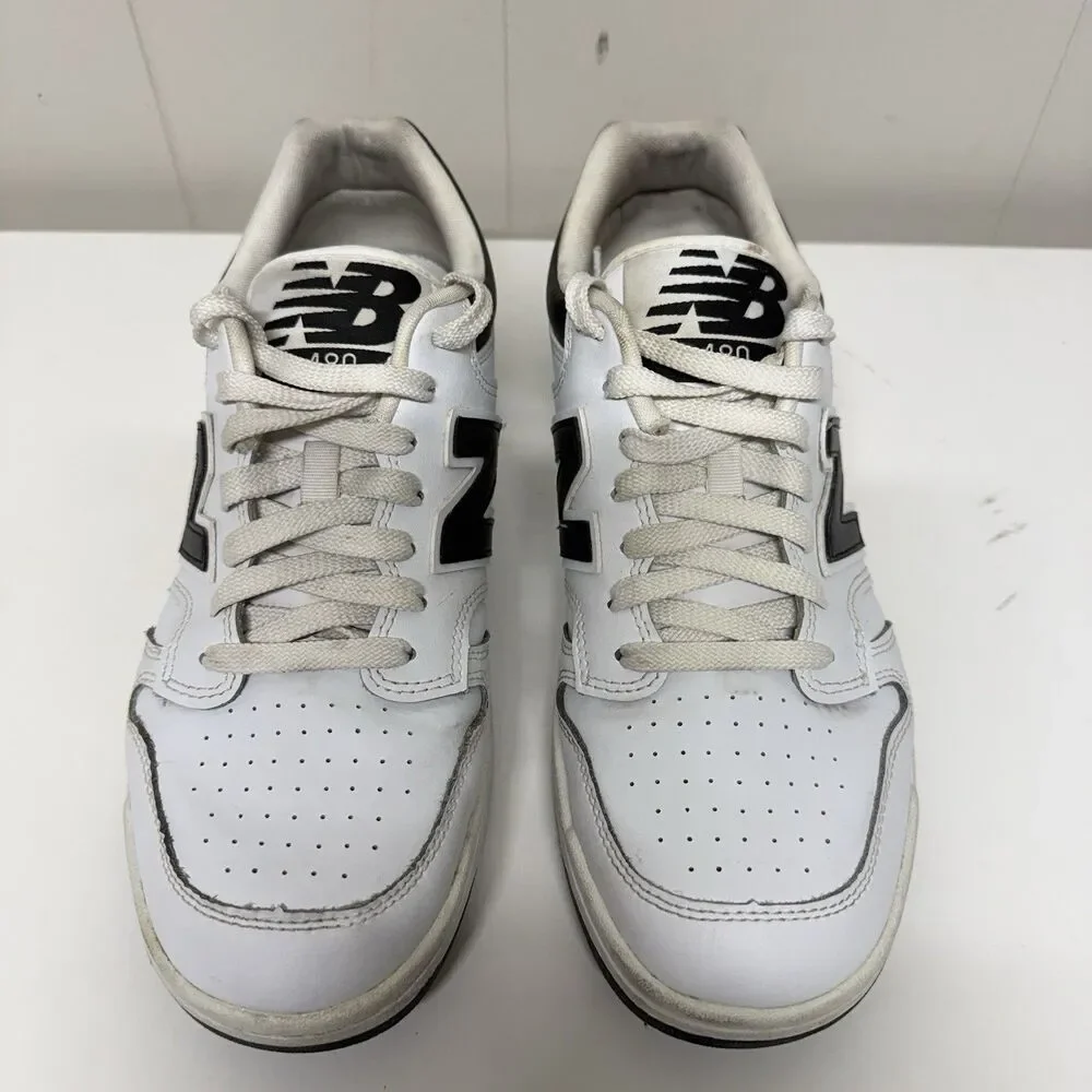 New Balance 480 White Black Leather Low BB480LBK Sneaker Men 9.5 Women 11 GUC*